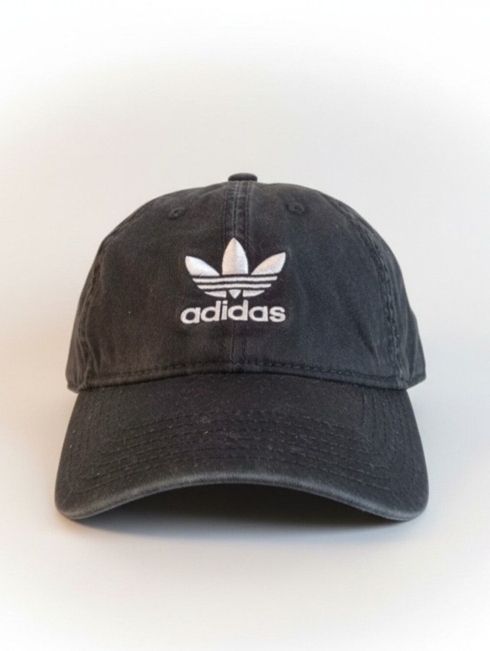 Adidas Black Embroidered Original Logo Adjustable Men's Baseball Cap Hat
